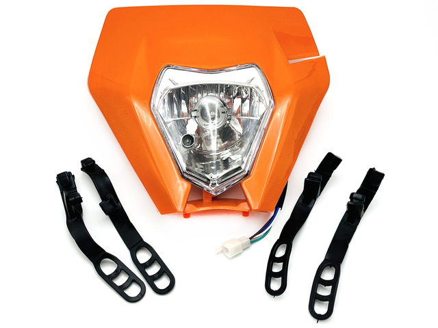 Optique de phare type KTM à ampoule orange